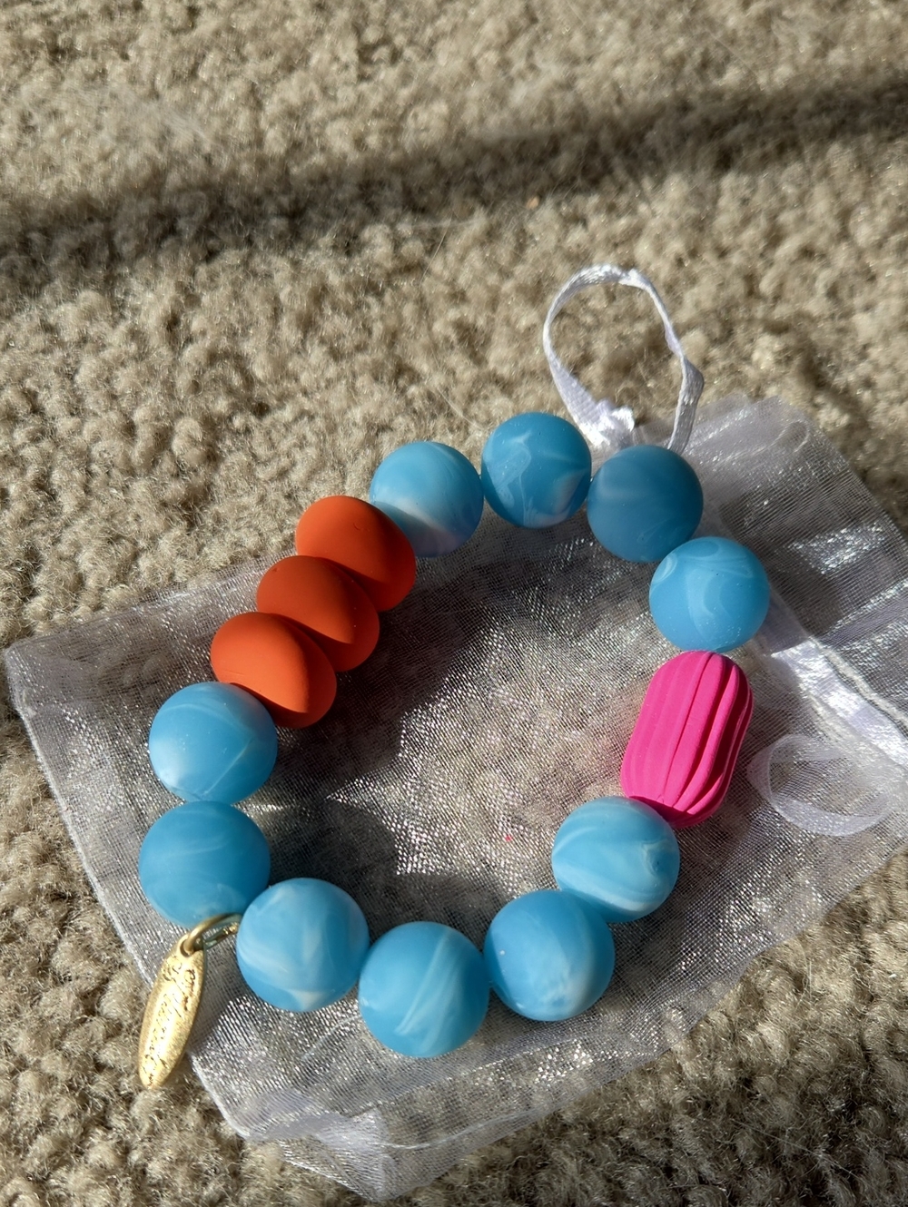 Orange and Pink And Blue Plunder Braclet
